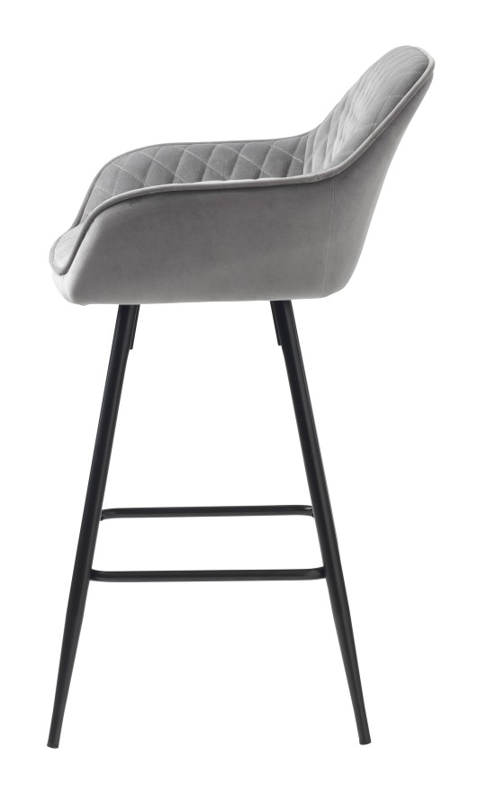 Baro kėdė, pilkas aksomas MILTON