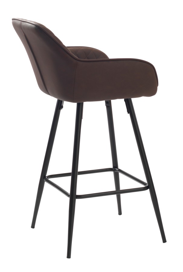 Baro kėdė, tamsiai ruda eco oda  MILTON
