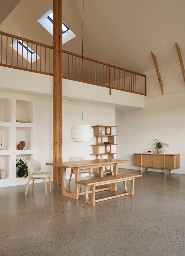 Stalas natūralaus ąžuolo 95x180 cm FLOW